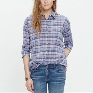 Madewell Oversized Plaid Trapeze Button Down Top